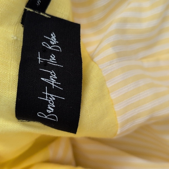 Bandit & The Babe Yellow Linen Cotton Blend Women's Oversized Blazer Size Sm - Picture 8 of 10